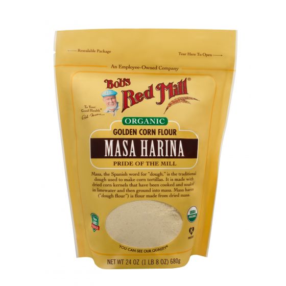 Bob's Red Mill Organic Masa Harina Sourced Non-GMO Pledge Organic Vegan