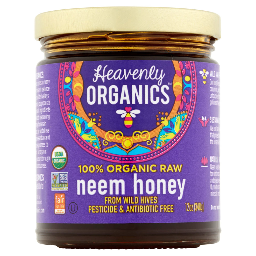 Heavenly Organics 100% Organic Raw Neem Honey from Wild Hives