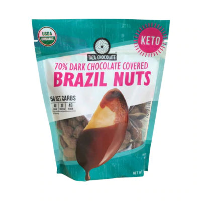 Taza CHocolate 70% Dark Chocolate Covered Brazil Nuts