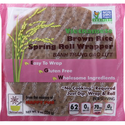 Star Anise Foods Spring Roll Wrapper, Vietnamese, Brown Rice